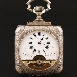Hebdomas 8 day open face Swiss pocket watch.